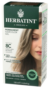 Herbatint, Permanent Haircolor Gel 8c Light Ash Blonde, 1 Each, 4 Oz Herbatint, Permanent Haircolor Gel 8c Light Ash Blonde, 1 Each, 4 Oz