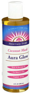 Heritage, Aura Glow Coconut Musk Body & Massage Oil, 1 Each, 8 Oz Heritage, Aura Glow Coconut Musk Body & Massage Oil, 1 Each, 8 Oz