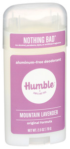 Humble Brands, Nothing Bad Aluminum Free Mountain Lavender Deodorant, Case Of 1, 2.5 Oz Humble Brands, Nothing Bad Aluminum Free Mountain Lavender Deodorant, Case Of 1, 2.5 Oz