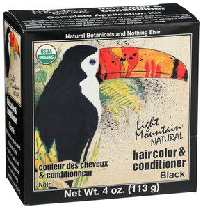 Light Mountain, Hair Color/conditioner Organic Black, 1 Each, 4 Oz Light Mountain, Hair Color/conditioner Organic Black, 1 Each, 4 Oz
