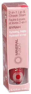 Mineral Fusion, Hydrating Matte Syrah 2-in-1 Lip & Cheek Stain, Case Of 1, 0.1 Fl Oz