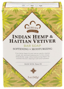 Nubian Heritage, Bar Soap Indian Hemp And Haitian Vetiver, 1 Each, 5 Oz Nubian Heritage, Bar Soap Indian Hemp And Haitian Vetiver, 1 Each, 5 Oz