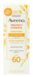 Aveeno Spf#60 Protect+Hydrate Sunscreen All Day For Face 2Oz Aveeno Spf#60 Protect+Hydrate Sunscreen All Day For Face 2Oz