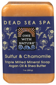 One With Nature, Dead Sea Spa Sulfur And Chamomile Triple Milled Mineral Bar Soap With Argan Oil And One With Nature, Dead Sea Spa Sulfur And Chamomile Triple Milled Mineral Bar Soap With Argan Oil And
