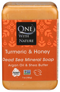 One With Nature, Turmeric & Honey Dead Sea Mineral Soap, Case Of 1, 7 Oz One With Nature, Turmeric & Honey Dead Sea Mineral Soap, Case Of 1, 7 Oz