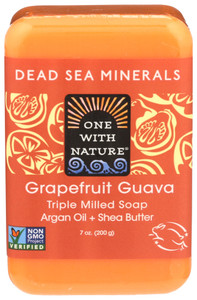 One With Nature, Triple Milled Grapefruit Guava Bar Soap, 1 Each, 7 Oz One With Nature, Triple Milled Grapefruit Guava Bar Soap, 1 Each, 7 Oz