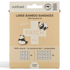 Patch, Large Bamboo For Kids With Coconut Oil Mixed, 10 Ct