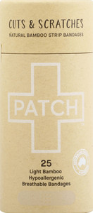 Patch, Strip Bandages, Natural Bamboo, Case Of 3, 25 Ct Patch, Strip Bandages, Natural Bamboo, Case Of 3, 25 Ct