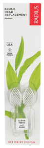 Radius, Toothbrush Replacement Heads Only Medium, Case Of 6, 1 Ct Radius, Toothbrush Replacement Heads Only Medium, Case Of 6, 1 Ct