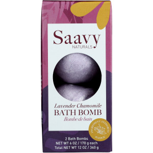 Saavy Naturals, Bath Bomb Duo Lavender Chamomile, 1 Each, 12 Oz Saavy Naturals, Bath Bomb Duo Lavender Chamomile, 1 Each, 12 Oz