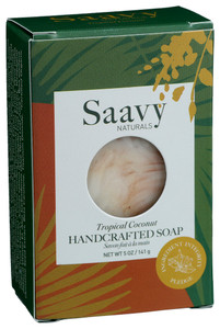 Saavy Naturals, Handcrafted Soap Tropical Coconut, 1 Each, 5 Oz Saavy Naturals, Handcrafted Soap Tropical Coconut, 1 Each, 5 Oz