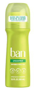 Ban Deodorant 3.5Oz Roll-On Unscented 24Hr Protection Ban Deodorant 3.5Oz Roll-On Unscented 24Hr Protection