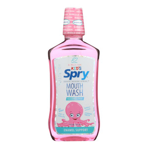 Spry, Enamel Support Kid's Mouth Wash Natural Bubble Gum, 1 Each, 16 Oz Spry, Enamel Support Kid's Mouth Wash Natural Bubble Gum, 1 Each, 16 Oz