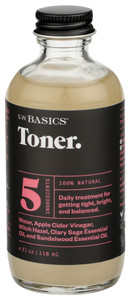 Sw Basics, 100% Natural Toner - 3 Ingredients, 1 Each, 4 Oz Sw Basics, 100% Natural Toner - 3 Ingredients, 1 Each, 4 Oz