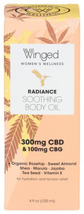 Winged, Radiance Cbd Soothing Body Oil Bottle, 1 Each, 4 Oz Winged, Radiance Cbd Soothing Body Oil Bottle, 1 Each, 4 Oz