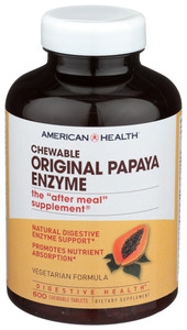 American Health, Original Papaya Enzyme Chewable Lets, 1 Each, 600 Tab American Health, Original Papaya Enzyme Chewable Lets, 1 Each, 600 Tab