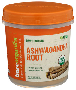 Bare Organics, Organic Ashwagandha Root Powder, Case Of 1,8 Oz Bare Organics, Organic Ashwagandha Root Powder, Case Of 1,8 Oz