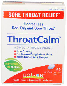 Boiron, Throatcalm Homeopathic Sore Throat Relief, 1 Each, 60 Tab Boiron, Throatcalm Homeopathic Sore Throat Relief, 1 Each, 60 Tab
