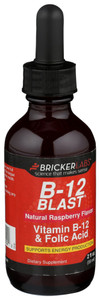 Bricker Labs, B-12 Blast And Folic Acid Raspberry Liquid, 1 Each, 2 Oz Bricker Labs, B-12 Blast And Folic Acid Raspberry Liquid, 1 Each, 2 Oz