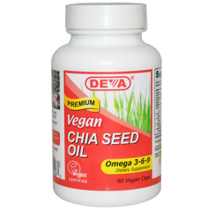 Deva Vegan Vitamins, Chia Seed Oil 90 Capsules, 1 Each, 90 Sgel