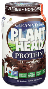 Genceutic Naturals, Plant Head Protein Chocolate, 1 Each, 1.8 Lb Genceutic Naturals, Plant Head Protein Chocolate, 1 Each, 1.8 Lb