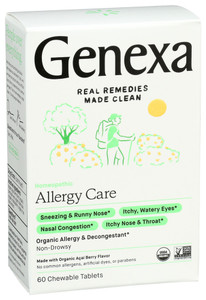 Genexa, Allergy Care Organic Allergy & Decongestant, 1 Each, 60 Tab Genexa, Allergy Care Organic Allergy & Decongestant, 1 Each, 60 Tab