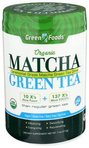 Green Foods, Matcha Green Tea Drink Ceremony Grade, 1 Each, 11 Oz. Green Foods, Matcha Green Tea Drink Ceremony Grade, 1 Each, 11 Oz.