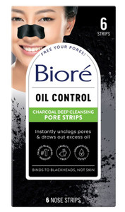 Biore Charcoal Deep Cleansing Pore Strips 6 Count Biore Charcoal Deep Cleansing Pore Strips 6 Count