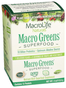 Macrolife Naturals, Macro Greens Superfood Powder, 1 Each, 12/.33 Oz. Macrolife Naturals, Macro Greens Superfood Powder, 1 Each, 12/.33 Oz.