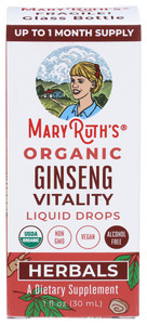 Mary Ruth`s, Ginseng Vitality Liquid Drops, 1 Each, 1 Oz Mary Ruth`s, Ginseng Vitality Liquid Drops, 1 Each, 1 Oz