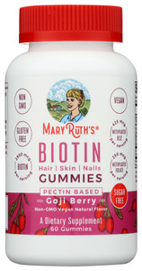 Mary Ruth's, Biotin Goji Berry Gummies For Hair Nail And Skin, 1 Each, 60 Ct Mary Ruth's, Biotin Goji Berry Gummies For Hair Nail And Skin, 1 Each, 60 Ct
