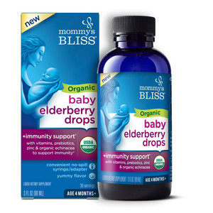 Mommy's Bliss, Organic Baby Elderberry Drops And Immunity Boost Dietary Supplement Bottle, 1 Each, 3 Mommy's Bliss, Organic Baby Elderberry Drops And Immunity Boost Dietary Supplement Bottle, 1 Each, 3