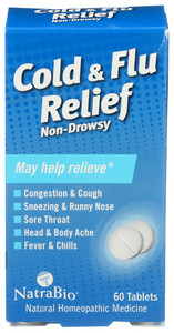 Natra-bio, Natrabio Cold And Flu Relief Non Drowsy Lets, 1 Each, 60 Tab Natra-bio, Natrabio Cold And Flu Relief Non Drowsy Lets, 1 Each, 60 Tab