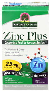 Nature's Answer, Zinc Plus, 1 Each, 60 Vcap Nature's Answer, Zinc Plus, 1 Each, 60 Vcap