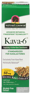 Nature's Answer, Kava 6 Extract Alcohol Free, 1 Each, 1 Fl Oz Nature's Answer, Kava 6 Extract Alcohol Free, 1 Each, 1 Fl Oz