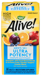 Nature's Way, Alive! Men's 50+ Ultra Potency Multi-vitamin, 1 Each, 60 Tab Nature's Way, Alive! Men's 50+ Ultra Potency Multi-vitamin, 1 Each, 60 Tab