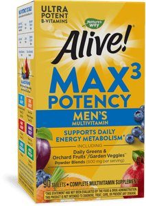 Nature's Way, Alive! Max3 Potency Men's Multi-vitamin, 1 Each, 90 Tab Nature's Way, Alive! Max3 Potency Men's Multi-vitamin, 1 Each, 90 Tab
