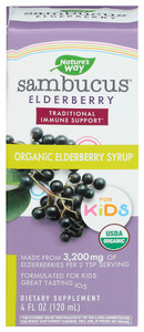 Nature's Way, Sambucus Organic Elderberry Syrup For Kids, 1 Each, 4 Oz Nature's Way, Sambucus Organic Elderberry Syrup For Kids, 1 Each, 4 Oz