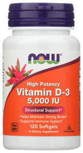 Now Foods, Vitamin D3 5000 Iu Soft Gels Dietary Supplement Bottle, 1 Each, 120 Sgel Now Foods, Vitamin D3 5000 Iu Soft Gels Dietary Supplement Bottle, 1 Each, 120 Sgel