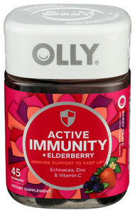 Olly, Active Immunity + Elderberry Gummies Berry Brave, Case Of 3, 45 Ct Olly, Active Immunity + Elderberry Gummies Berry Brave, Case Of 3, 45 Ct
