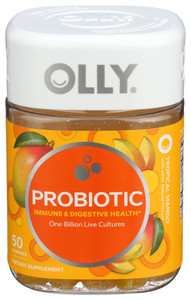 Olly, Probiotic Gummies Tropical Mango, 1 Each, 50 Ct Olly, Probiotic Gummies Tropical Mango, 1 Each, 50 Ct