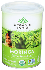 Organic India, Organic Moringa Green Superfood Leaf Powder Herbal Supplement, 1 Each, 8 Oz Organic India, Organic Moringa Green Superfood Leaf Powder Herbal Supplement, 1 Each, 8 Oz