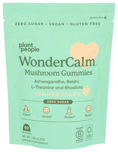 Plant People, Wondercalm Mushroom Gummies Summer Peach, 1 Each, 60 Ct Plant People, Wondercalm Mushroom Gummies Summer Peach, 1 Each, 60 Ct
