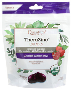 Quantum Health, Organic Therazinc Lozenges Elderberry Raspberry, 1 Each, 18 Ct Quantum Health, Organic Therazinc Lozenges Elderberry Raspberry, 1 Each, 18 Ct