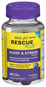 Rescue Plus, Blueberry Sleep & Stress Support Supplement, Case Of 1, 60 Ct Rescue Plus, Blueberry Sleep & Stress Support Supplement, Case Of 1, 60 Ct