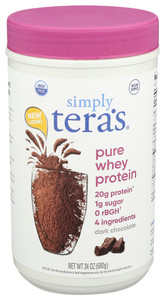 Simply Tera`s, Dark Chocolate Whey Protein, 1 Each, 24 Oz Simply Tera`s, Dark Chocolate Whey Protein, 1 Each, 24 Oz