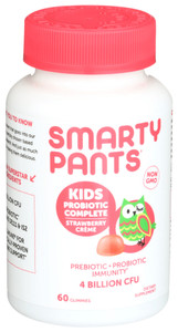 Smartypants, Kids Probiotic Complete Strawberry Creme Gummies, 1 Each, 60 Ct Smartypants, Kids Probiotic Complete Strawberry Creme Gummies, 1 Each, 60 Ct