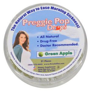 Three Lollies, Preggie Pop Drops Natural Green Apple 2 Pieces, 1 Each, 21 Ct Three Lollies, Preggie Pop Drops Natural Green Apple 2 Pieces, 1 Each, 21 Ct