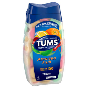 Tums, Antacid Ultra Assorted Fruit, 1 Each, 72 Ct