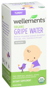 Wellements, Gripe Water Organic Newborn, 1 Each, 4 Fl Oz Wellements, Gripe Water Organic Newborn, 1 Each, 4 Fl Oz